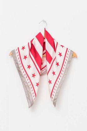 Square Scarf Red Stars + Stripes